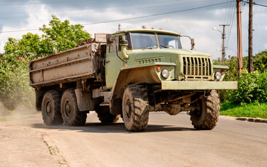 Heavy duty old military truck
