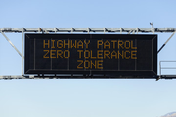 Zero Tolerance Freeway Sign