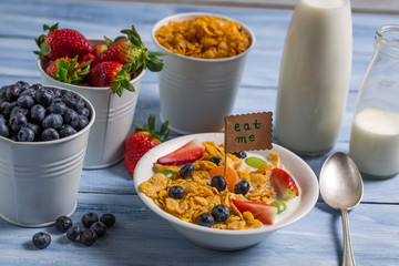 Healthy breakfast ready to eat