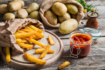 Fresh homemade French fries