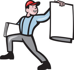 Newsboy Selling Newspaper Isolated Full Cartoon