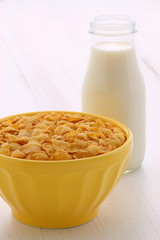 Healthy corn flakes breakfast