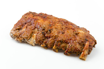 Ribs bbq pork isolated white background