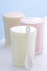 Fresh assorted yogurt