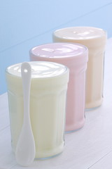 Fresh assorted yogurt