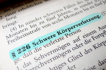 Fototapeta premium Schwere Körperverletzung