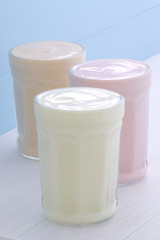 Fresh assorted yogurt