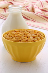 Healthy corn flakes breakfast
