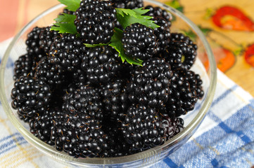 mulberry in a glass bowl