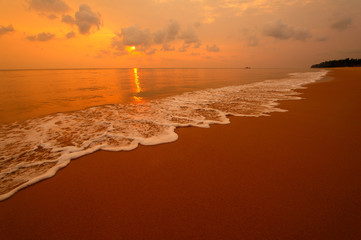 Nobody on Beach at Sunset