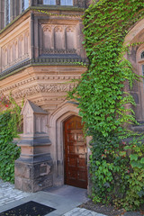 Fototapeta na wymiar college building with ivy