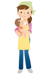 Obraz premium エプロン姿の女性