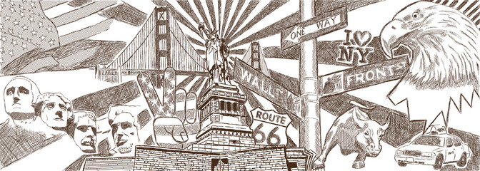 USA New York Zeichnung Graffiti Grafik Collage © artefacti