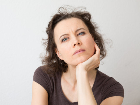 Woman thinking about seriously