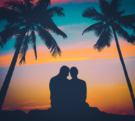 Retro Romantic Hawaii Couple