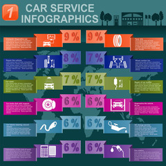 Fototapeta na wymiar Car service, repair Infographics