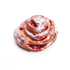 Tasty bun isolated on white background