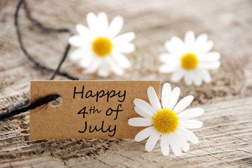 Obraz premium Natural Label with Happy 4th of July