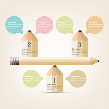 Education Infographics pencil Template Design