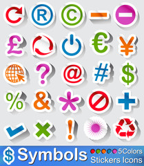 Symbols buttons and icons