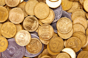 Background of the coins. Money of the of Ukraine