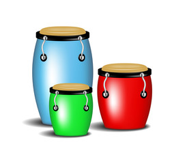 Multicoloured congas music band