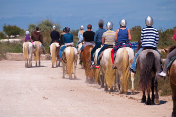 Promenade à cheval, en Camargue.