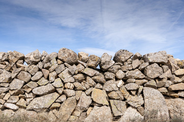 Old stone wall in the ranch