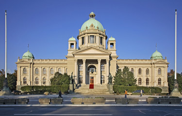 Fototapeta na wymiar House of the National Assembly in Belgrade. Serbia