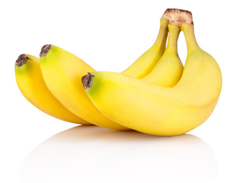 Three of Ripe bananas isolated on a white background