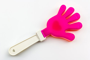 Colorful of hand clap toy, plastic toy hands.