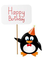 Funny penguin with Birthday card