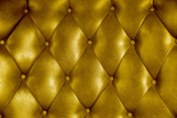 Luxury upholstery leather button chair texture in yellow