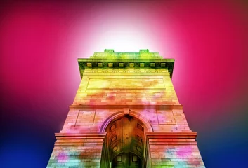 Stoff pro Meter colorful abstract india gate at delhi © harshvardhan