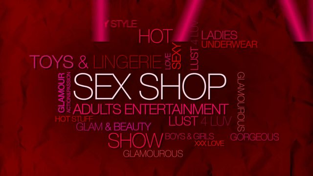 Sex shop boutique adults word tag cloud video teaser