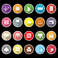 Fototapeta premium General office icons with long shadow