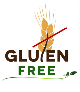 Gluten free message, artistic design. Health care diet.