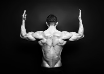 Fototapeta na wymiar muscular male back