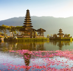 Pura Ulun Danu temple on a lake Beratan. Bali