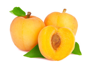 Ripe apricot isolated
