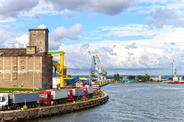 View of the quay port of Gdansk, Poland.