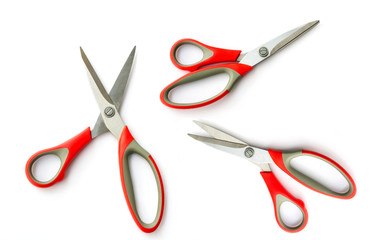 Red scissors isolated
