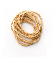 Twisted thick rope on white