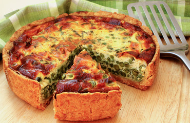 quiche with green peas