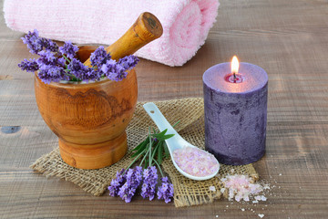 Fototapeta na wymiar Spa concept with lavender