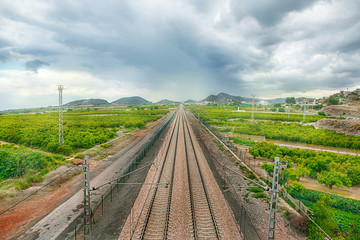 Fototapeta na wymiar Railroad in Spain