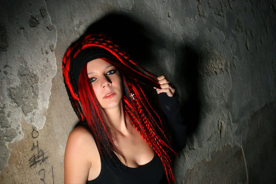 Portrait of an atractive young rocker girl