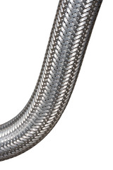 Obraz premium The braided metal cable on a white