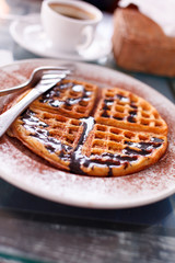 waffle with chocolate