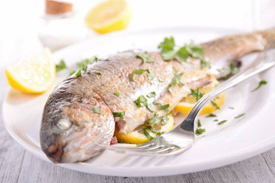 grilled fish and parsley
